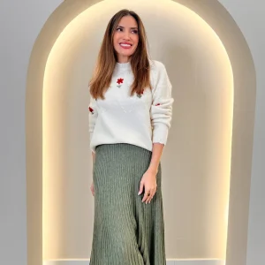 FALDA LARGA PLISADA PUNTO