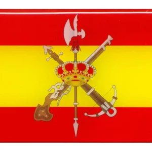 PEGATINA RECTANGULAR BANDERA ESPAÑA ESCUDO LA LEGION