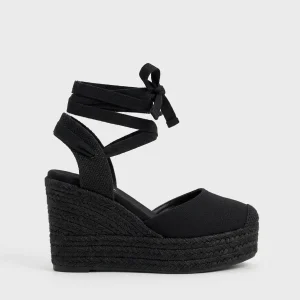 ALPARGATA CUÑA ALTA LAZADA BLACK