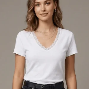 CAMISETA MANGA CORTA PUNTILLA