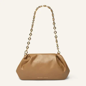 BOLSO PEQUEÑO CADENA DORADA MARRÓN