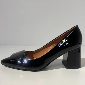 ZAPATO SALON BLOCK CHAROL NEGRO