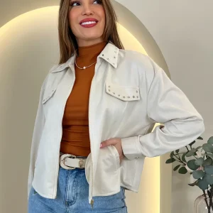 CHAQUETA ANTE TACHUELAS