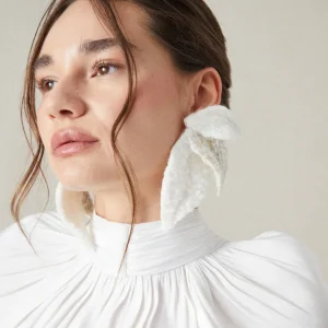 PENDIENTES HOJAS LANA Y SEDA