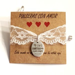 PULSERA PERSONALIZADA PARA LAS AMIGAS DE LA NOVIA “MI SÍ CONTIGO ES PARA SIEMPRE”
