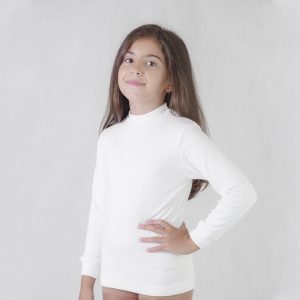 Camiseta algodón termal de manga larga y cuello semi-cisne