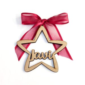 BOLA NAVIDAD DE MADERA PERSONALIZADA CON NOMBRE
