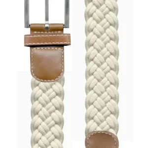 CINTURON UNISEX TEXTIL TRENZADO MARFIL