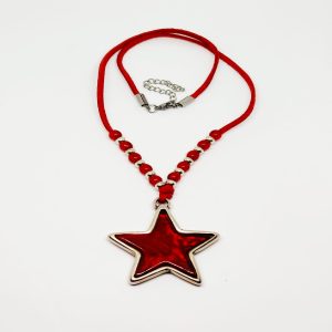 COLLAR MUJER ANTELINA CON ESTRELLA RESINA ROJA
