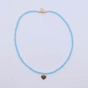 COLLAR MUJER BOLITAS ROCALLA AZUL CON COLGANTE