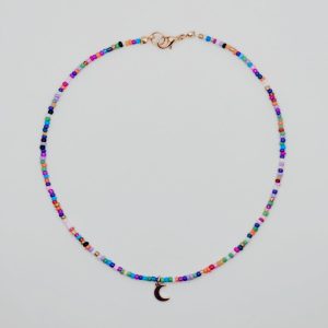 COLLAR MUJER BOLITAS ROCALLA MULTICOLOR CON COLGANTE