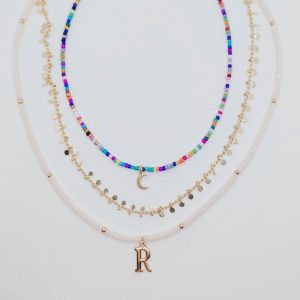 CONJUNTO MUJER COLLAR FACETADAS BEIGE ROCALLA MULTICOLOR