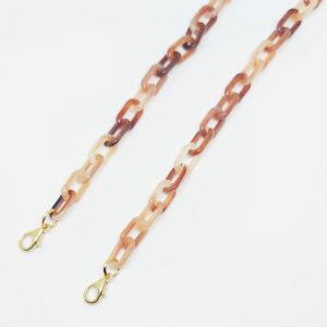 CUELGAMASCARILLA CADENA ESLABONES OVALADOS MARRONES