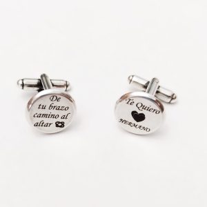 GEMELOS PERSONALIZADOS PARA EL HERMANO DE LOS NOVIOS “TE QUIERO HERMANO”