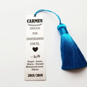MARCAPÁGINAS PERSONALIZADO PARA PROFESORES (UNA CARA) “GRACIAS POR ENSEÑAR CON EL CORAZÓN”