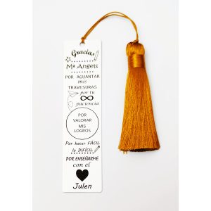 MARCAPÁGINAS PERSONALIZADO PARA PROFESORES “GRACIAS POR AGUANTAR MIS TRAVESURAS, POR TU INFINITA PACIENCIA”