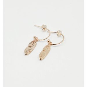 PENDIENTES DORADOS PLUMAS