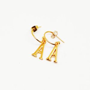 PENDIENTES DORADOS INICIALES LISAS