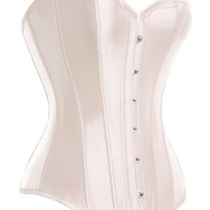 Donnah White – Corset blanco de satén muy sencillo