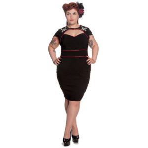 Sugar Skull PLUS – Vestido gótico ajustado en tallas grandes