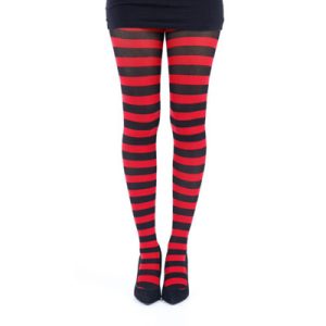 Emo – Medias emo punk rojas con rayas negras