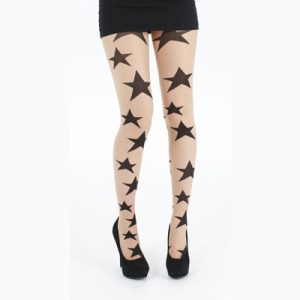Super Star  – Medias efecto tatuaje de estrellas negras