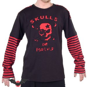 Silence – Camiseta punk de manga larga estilo alternativo negra