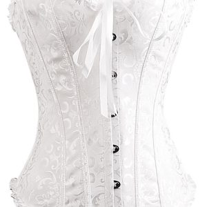 New Moon – Corset de brocado blanco para bodas y fiestas