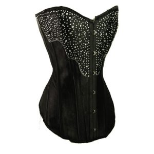 Lullabye – Corset gótico negro con brillantitos