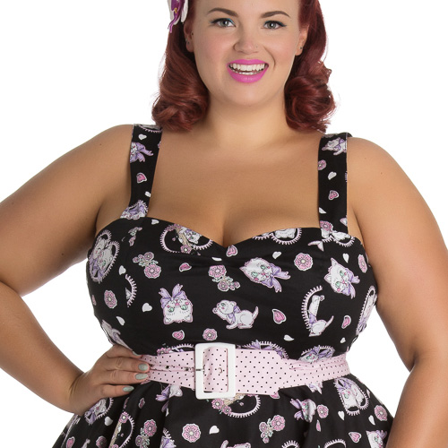 Amalia Plus – Vestido vintage en tallas grandes en negro - Imagen 3