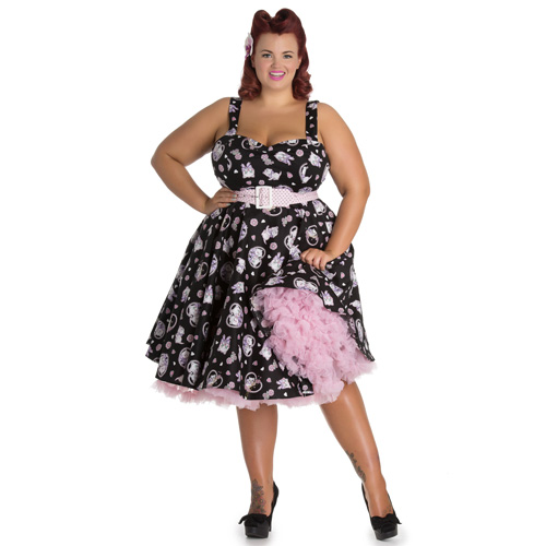 Amalia Plus – Vestido vintage en tallas grandes en negro - Imagen 4