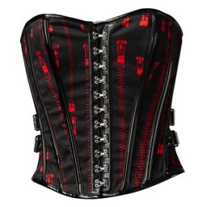 Zipper Punk – Corset negro y rojo