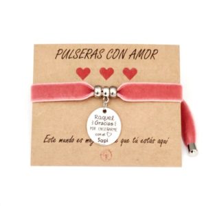 PULSERA PERSONALIZADA PARA PROFESORA “GRACIAS POR ENSEÑARME CON EL CORAZÓN”